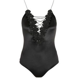 Topshop embroidered black body suit